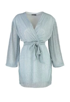 Trendyol Surplice Neck Tie Detail Dress -Silk Bloom Dresses Store 6 zoom desktop 33