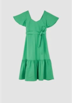 DeFacto Woman Tiered V-Neck Short Sleeve Woven Dress 13 DeFacto Woman Tiered V-Neck Short Sleeve Woven Dress -Silk Bloom Dresses Store 6 zoom desktop 66