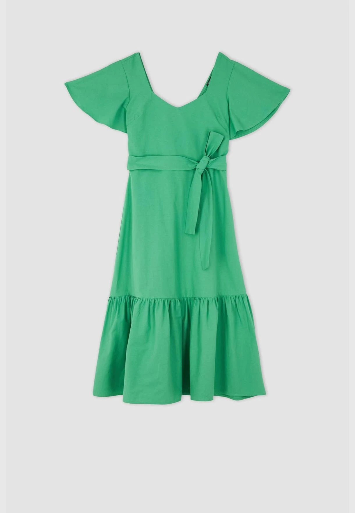 DeFacto Woman Tiered V-Neck Short Sleeve Woven Dress 6 DeFacto Woman Tiered V-Neck Short Sleeve Woven Dress - Image 6