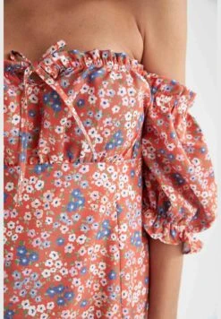 DeFacto Woman A-Line Short Sleeve Woven Dress -Silk Bloom Dresses Store 6 zoom desktop 70