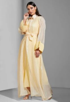 Self Striped Belted Shirt Dress -Silk Bloom Dresses Store 6 zoom desktop 81