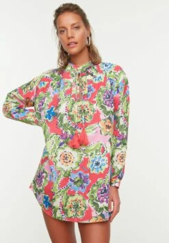 Trendyol Tie Neck Printed Dress -Silk Bloom Dresses Store 7 zoom desktop 1