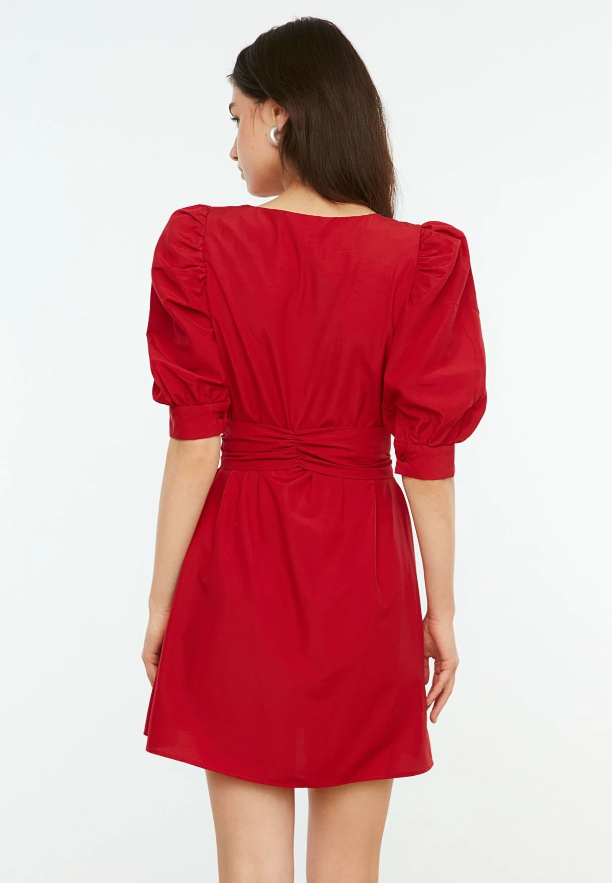 Trendyol Balloon Sleeve Wrap Dress 7 Trendyol Balloon Sleeve Wrap Dress - Image 7