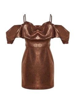 Trendyol Cold Shoulder Textured Dress -Silk Bloom Dresses Store 7 zoom desktop 32