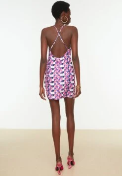 Trendyol Cowl Neck Printed Strappy Dress -Silk Bloom Dresses Store 7 zoom desktop 8