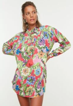 Trendyol Tie Neck Printed Dress -Silk Bloom Dresses Store 8 zoom desktop 1