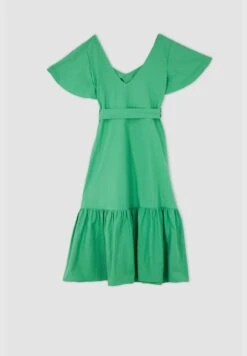 DeFacto Woman Tiered V-Neck Short Sleeve Woven Dress 15 DeFacto Woman Tiered V-Neck Short Sleeve Woven Dress -Silk Bloom Dresses Store 8 zoom desktop 34