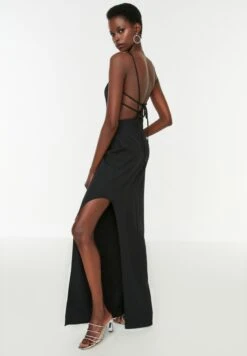 Trendyol Side Split Strappy Square Neck Dress -Silk Bloom Dresses Store 8 zoom desktop 47
