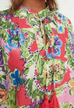 Trendyol Tie Neck Printed Dress -Silk Bloom Dresses Store 9 zoom desktop 1