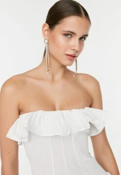 Trendyol Bardot Ruffle Detail Layered Dress -Silk Bloom Dresses Store 9 zoom desktop 15