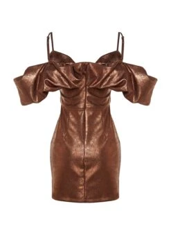Trendyol Cold Shoulder Textured Dress -Silk Bloom Dresses Store 9 zoom desktop 23